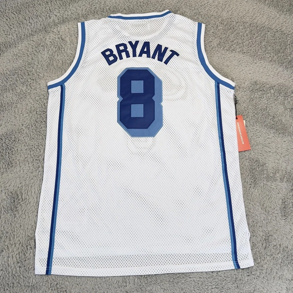 Crenshaw Jersey Mens XL White Blue Basketball Kobe Bryant 8 Headgear Classics